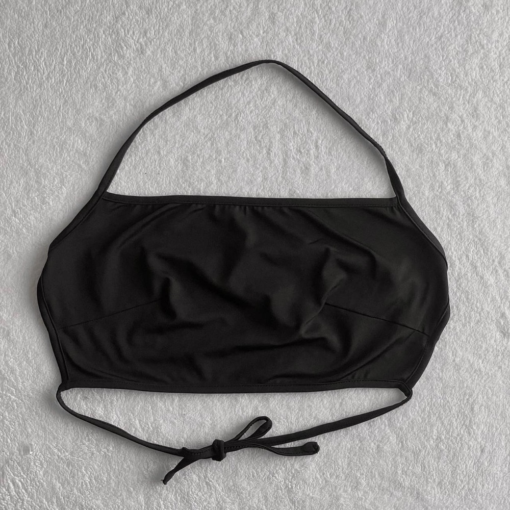 black open back crop top